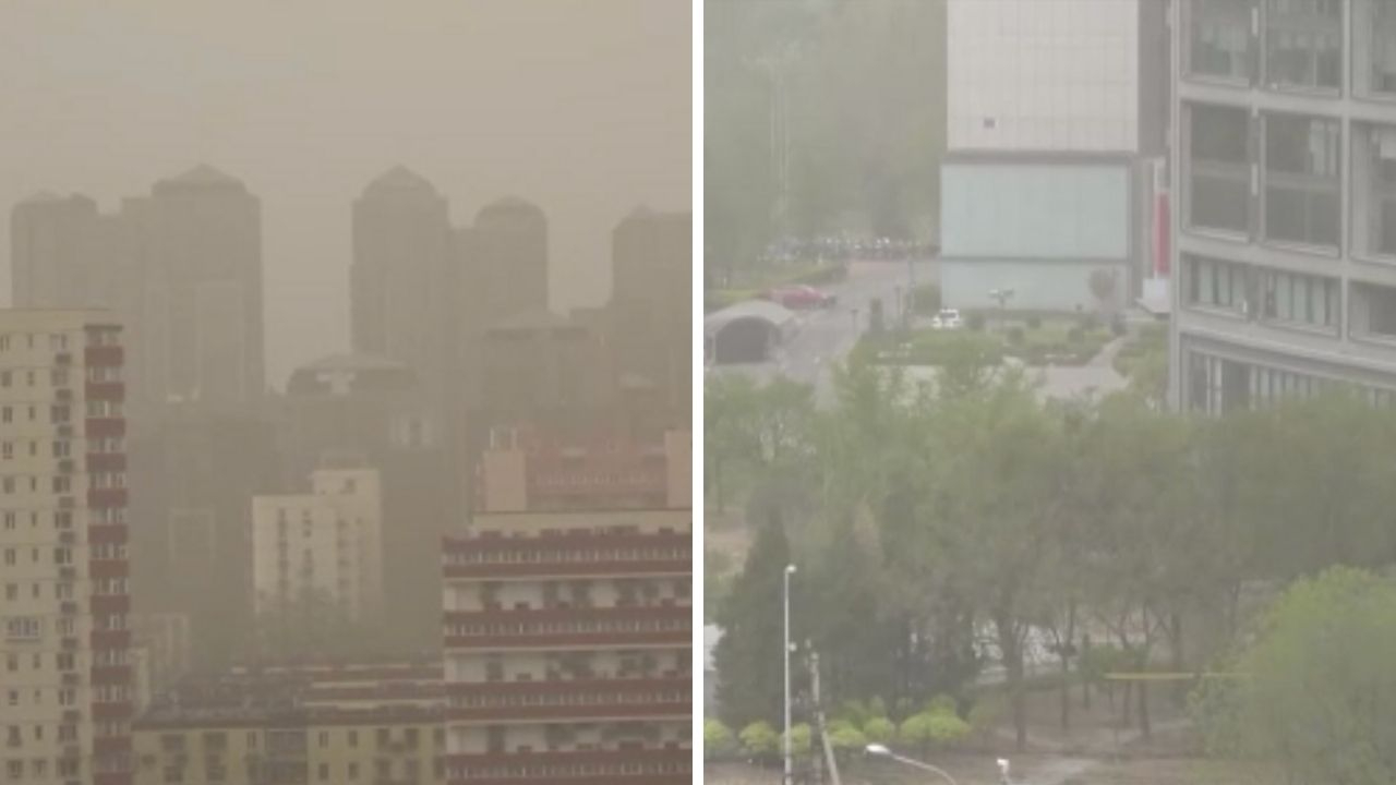 Çin'de korkutan kum fırtınası anları kamerada!