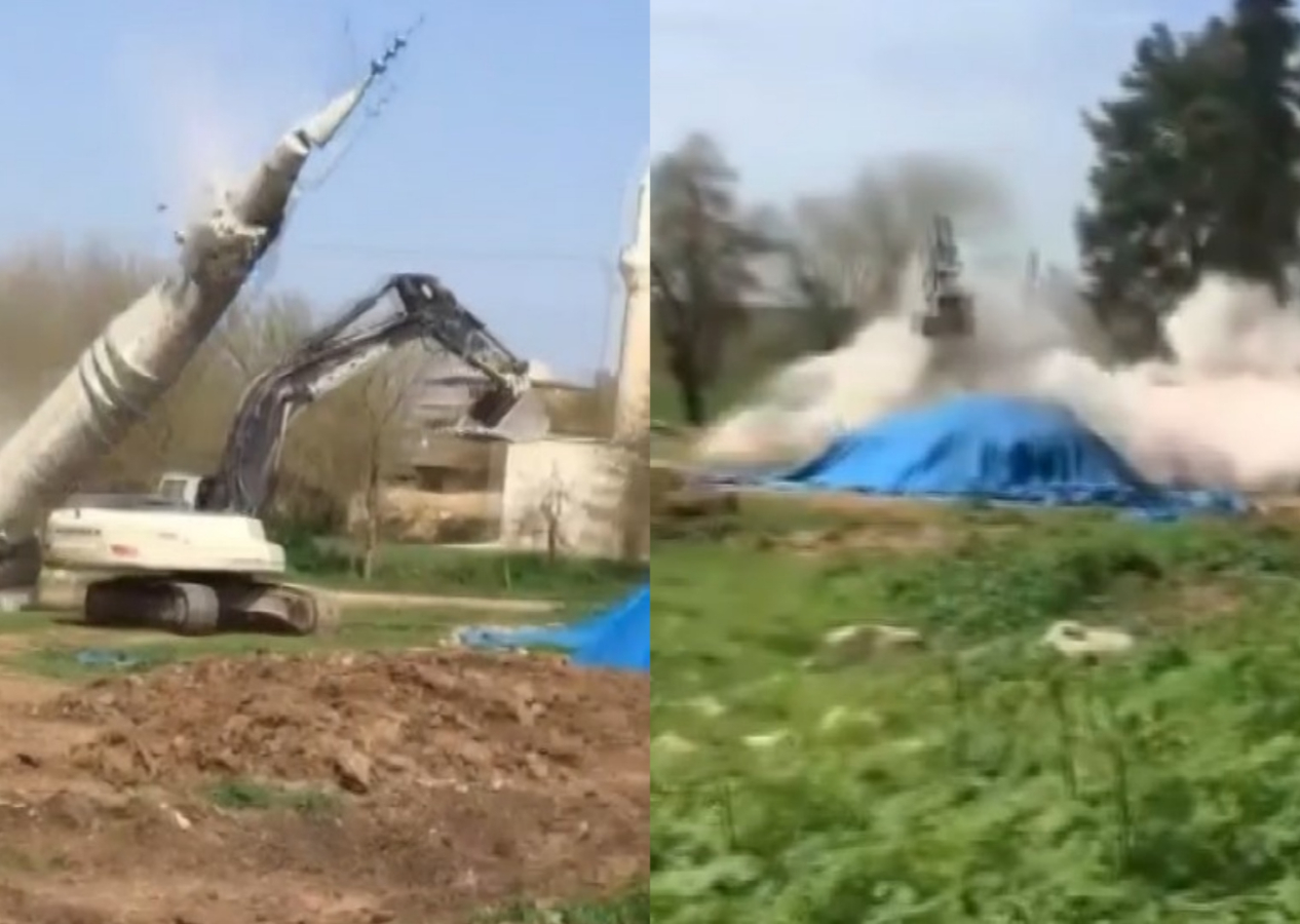 Kontrollü minare yıkımı kabusa dönüştü: Operatör hayatını kaybetti