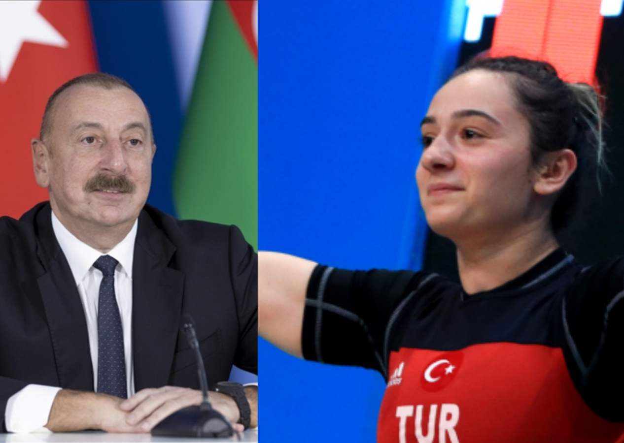 İlham Aliyev Ermenistan'da madalya kazanan Türk halterciyi kutladı