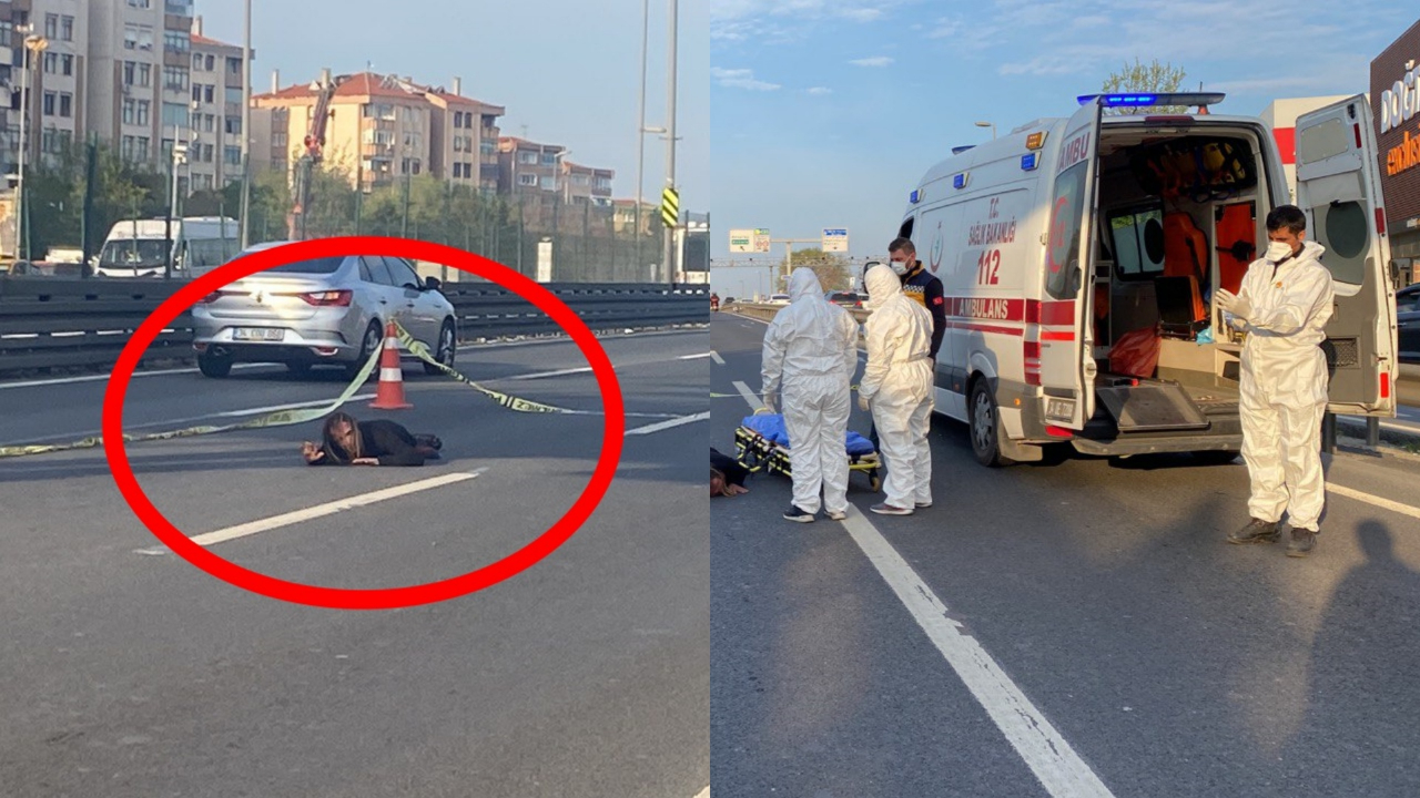Yolun ortasına yatıp trafiği kapattı! Polisler bile yaklaşamadı