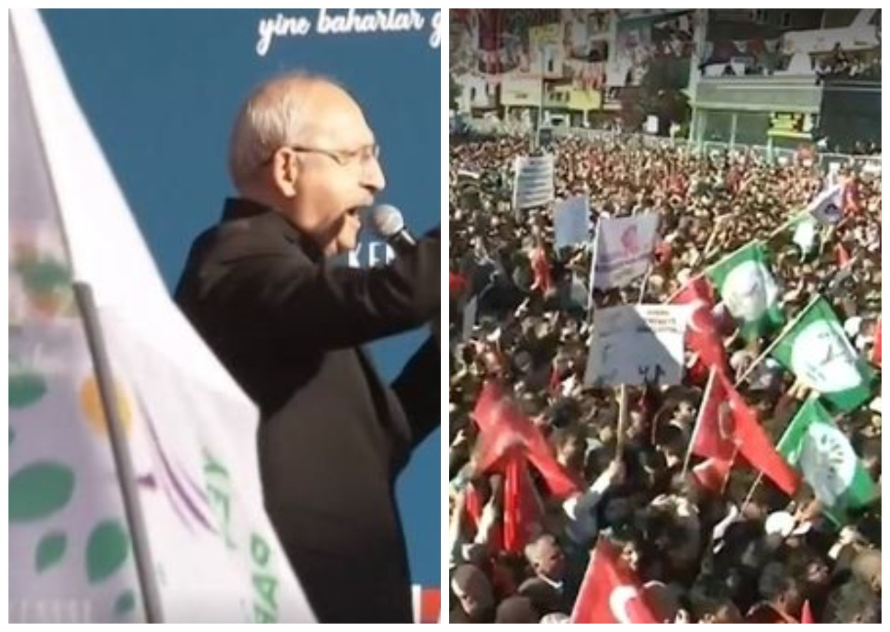 Kemal Kılıçdaroğlu'nun Van mitinginde 'dişe diş kana kan seninleyiz Öcalan' sloganları!