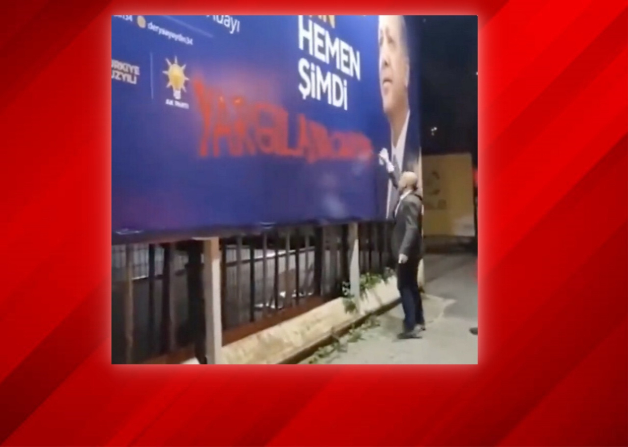 TİP'li Ahmet Şık'tan skandal tehdit! AK Parti'nin bilboardlarına 'Yargılanacaksın' yazdı!