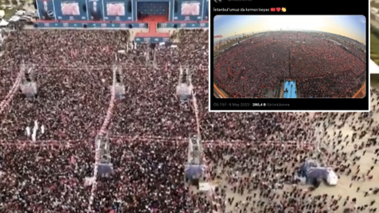 CHP alanı dolduramadı, Mustafa Sandal AK Parti'nin miting fotoğraflarıyla kendisini avuttu