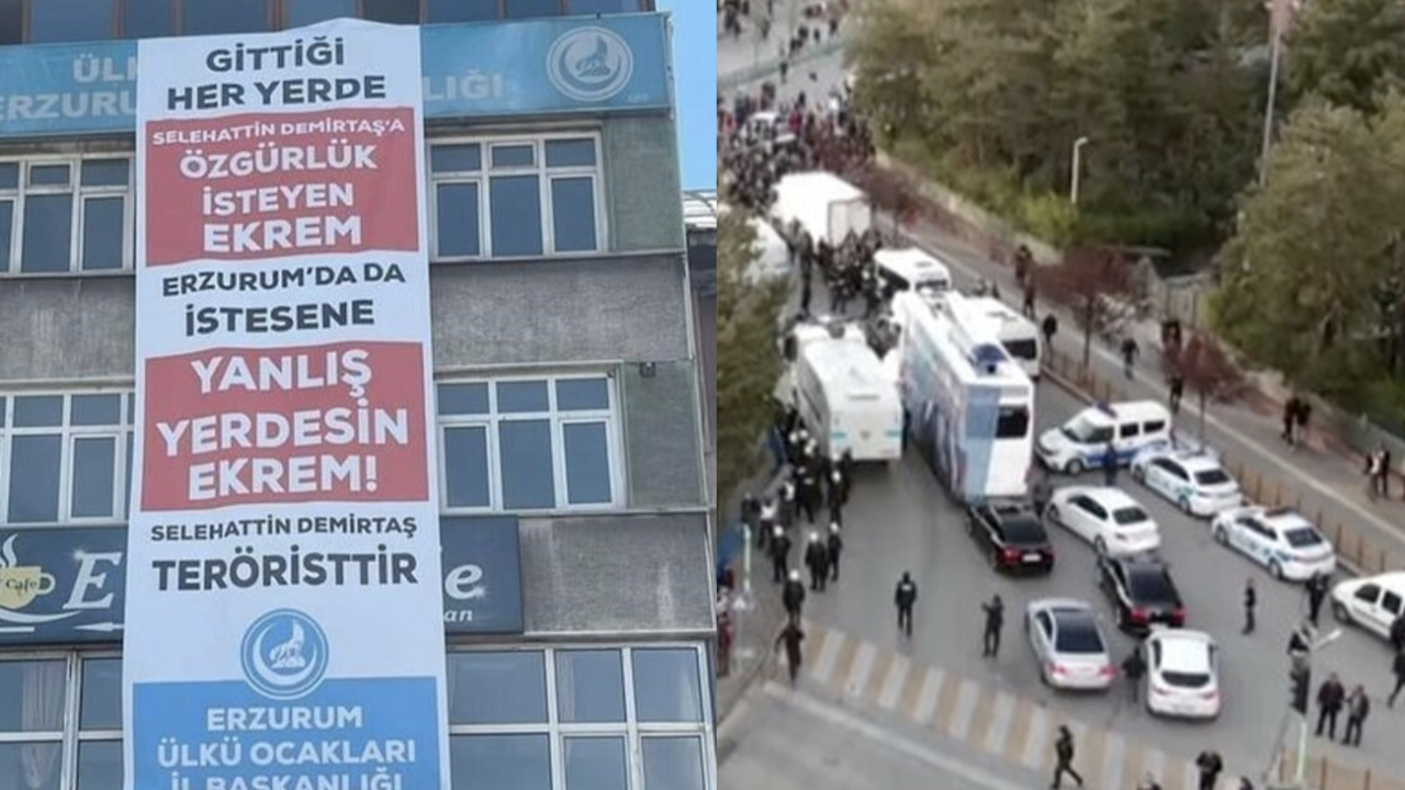 Erzurum mitinginde arbede çıktı: İmamoğlu konuşmasını yarıda kesti