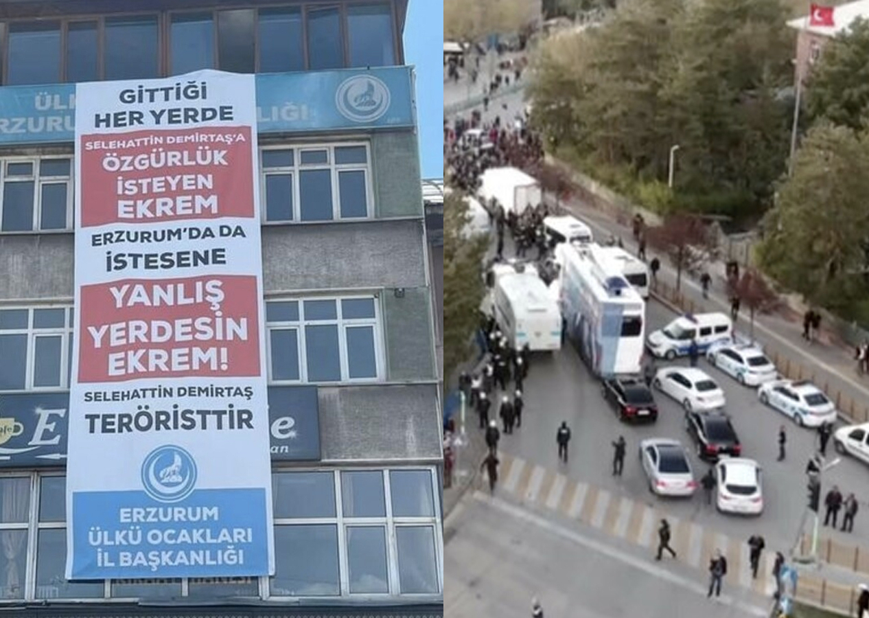 Erzurum mitinginde arbede çıktı: İmamoğlu konuşmasını yarıda kesti