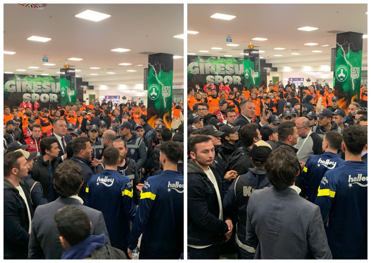 Giresunspor - Fenerbahçe maçında ortalık karıştı! Sarı-Lacivertliler'e polis koruması eşlik etti...