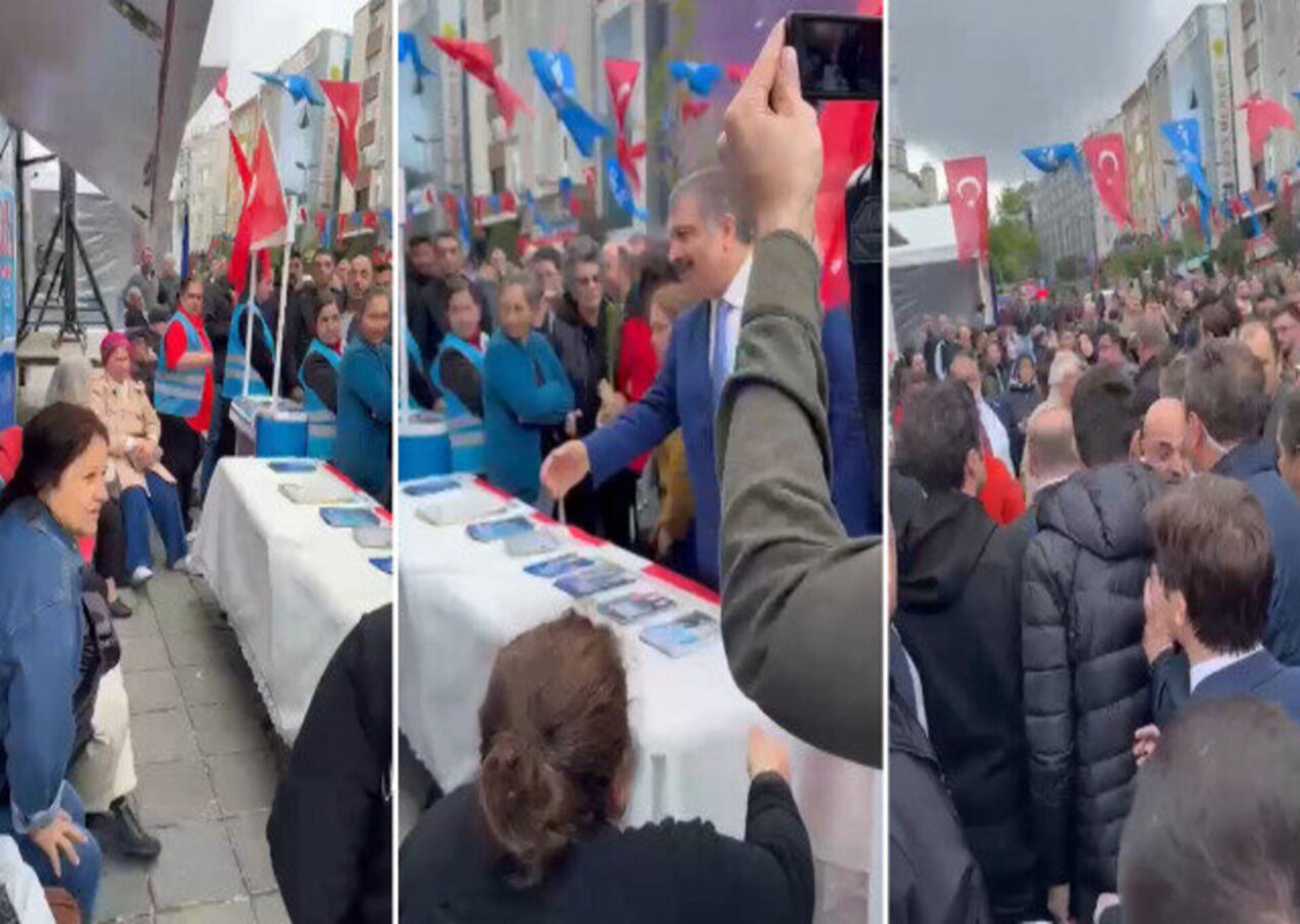 Sağlık Bakanı Fahrettin Koca'ya CHP seçim standından saygısızlık!