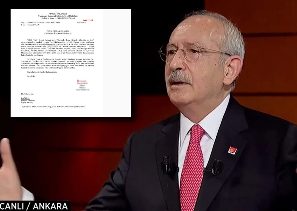 Kılıçdaroğlu "Gülen'in iadesi talep edilmedi" demişti! Bakanlık belgelerle yalanladı!