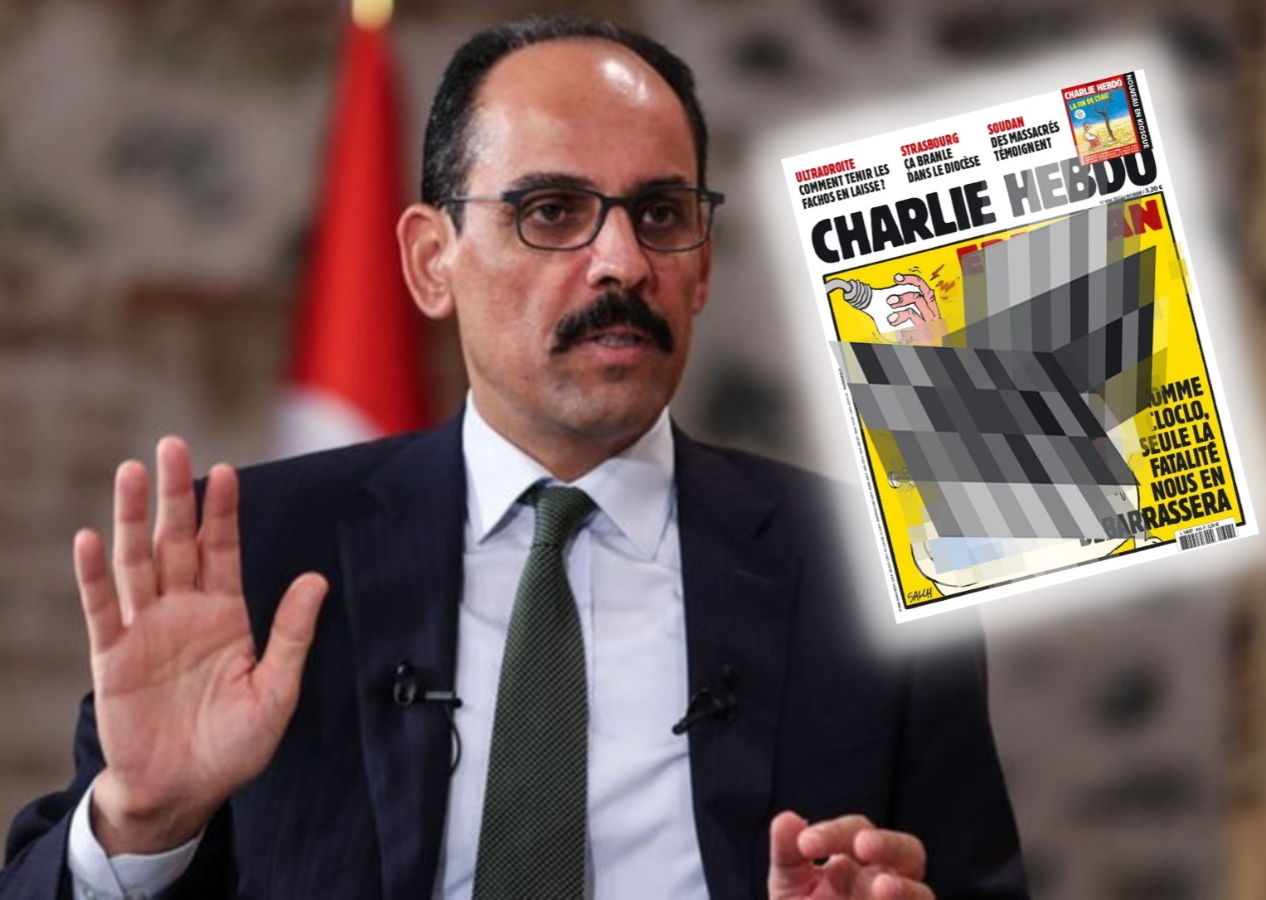 İslam ve Türkiye düşmanı Charlie Hebdo'dan yeni skandal! İbrahim Kalın'dan sert tepki: Charlie Hebdo paçavrası bu kadar çıldırdığına göre doğru yoldayız