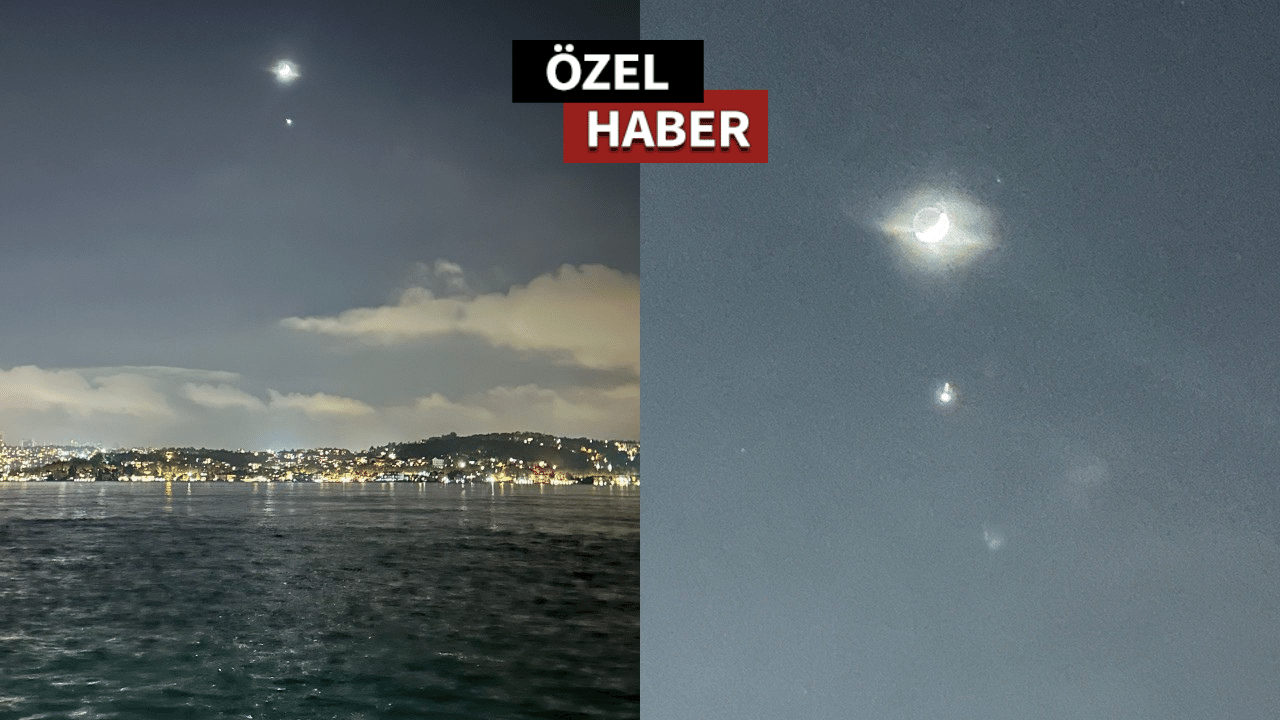 İnsanlar bu gece bunu konuştu! Ay’ın yanında UFO!
