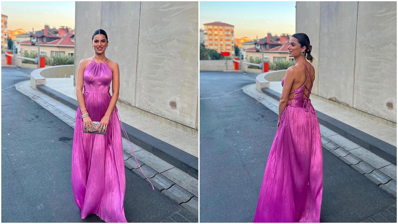 Nazlı Sabancı'dan karnı burnunda pozlar! Derin sırt dekolteli pembe elbisesiyle beğeni topladı: Eşi Hacı Sabancı ve kayınvalidesi Arzu Sabancı kayıtsız kalmadı