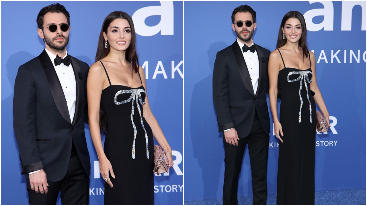 Hakan Sabancı ve Hande Erçel'den Cannes Film Festivali'nde aşk pozu!