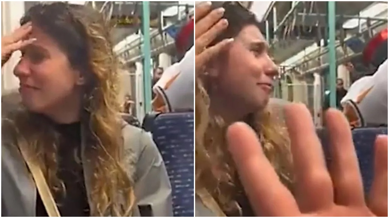 AK Parti bayrağı ile tramvaya binenleri görünce hüngür hüngür ağladı