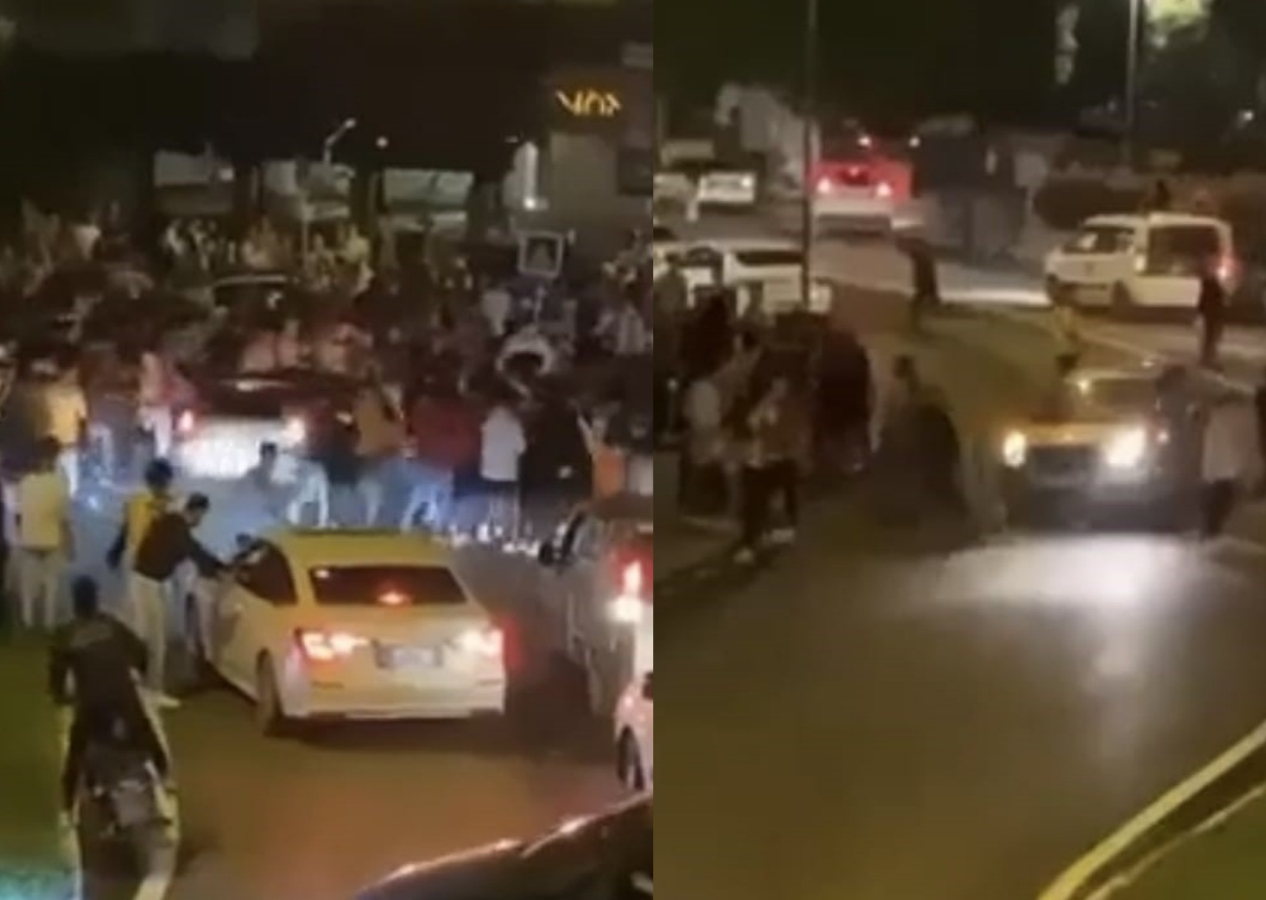Öfkeli sürücü aracını şampiyonluk kutlayan taraftarların üzerine sürdü