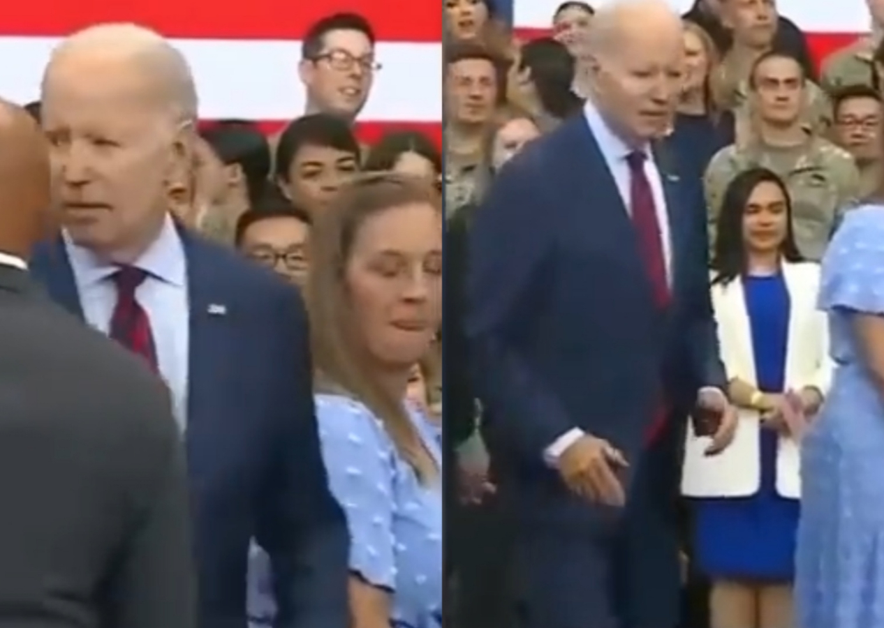 ABD Başkanı Joe Biden yine garip hareketler yapınca görevliler olaya el attı
