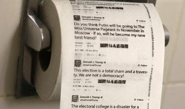 Trump'ın skandal tweetleri tuvalet kâğıdı oldu!