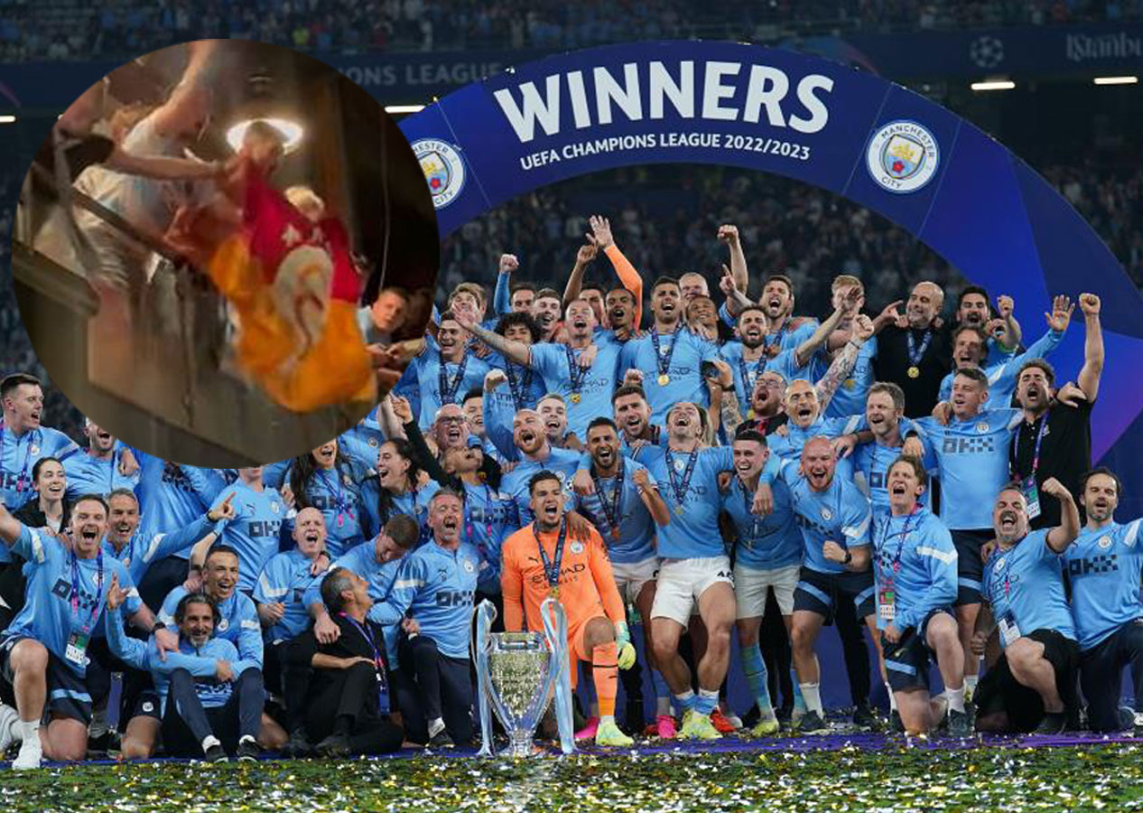 Manchester City'nin kutlamasında Galatasaray sürprizi! İşte o anlar...