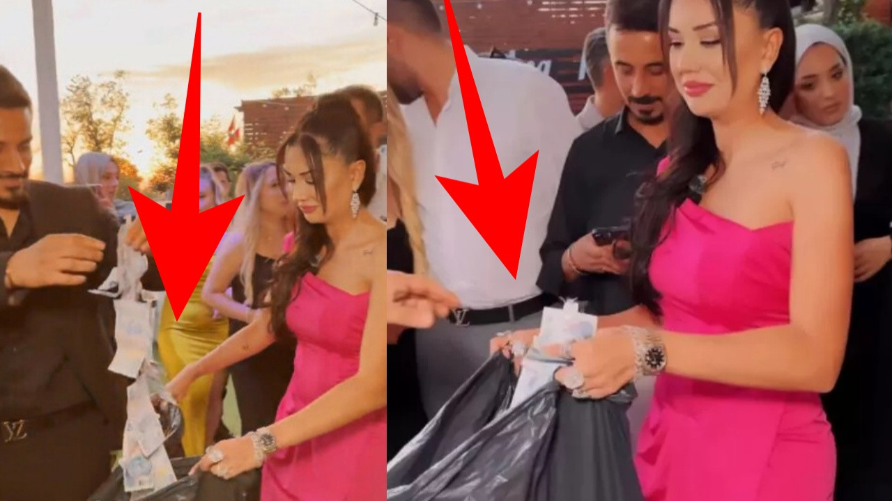 Çöp poşeti ile düğüne katılan Dilan Polat ve eşi şoke etti! Gelin ve damat paradan boğuldu!