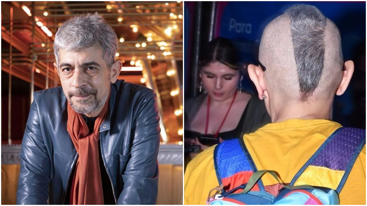 Okan Bayülgen'in yeni imajı dikkat çekti! Konsere giderken punk modasına uydu