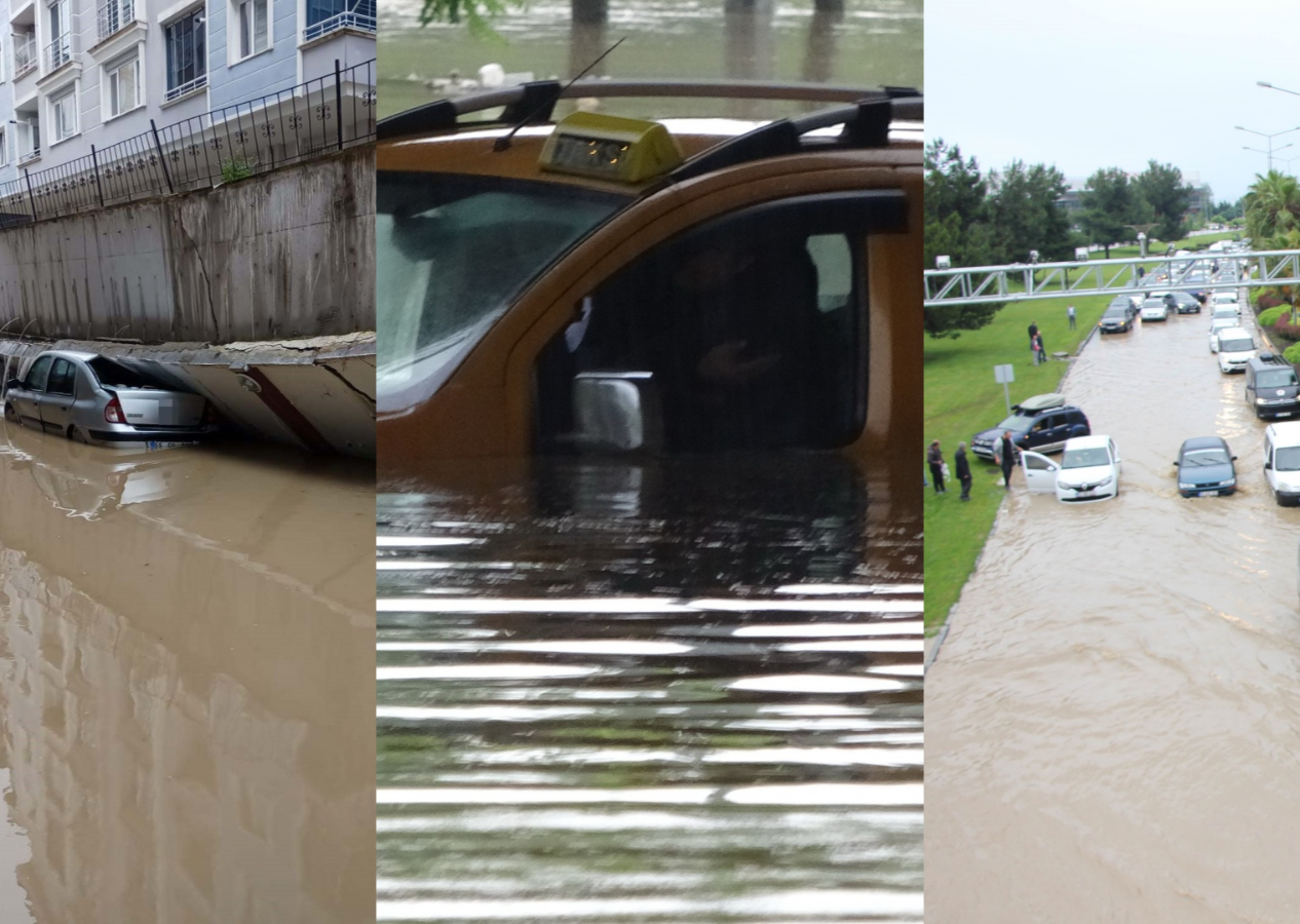 Samsun'da yine sel felaketi! Yollar göle döndü, insanlar araçlarında mahsur kaldı