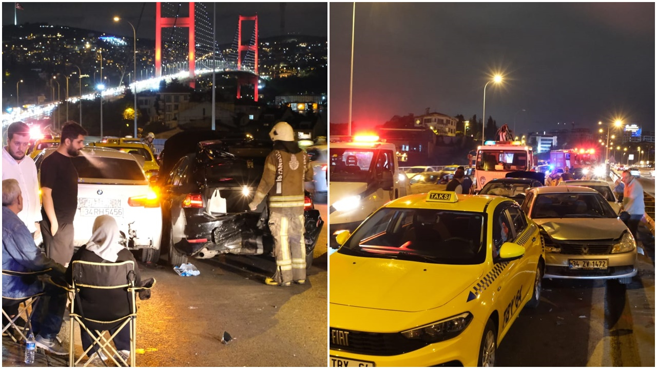 15 Temmuz Şehitler Köprüsü'nde zincirleme kaza! 7 araç kullanılamaz hale geldi
