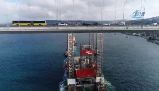 Dev platformunun geçişi havadan görüntülendi...