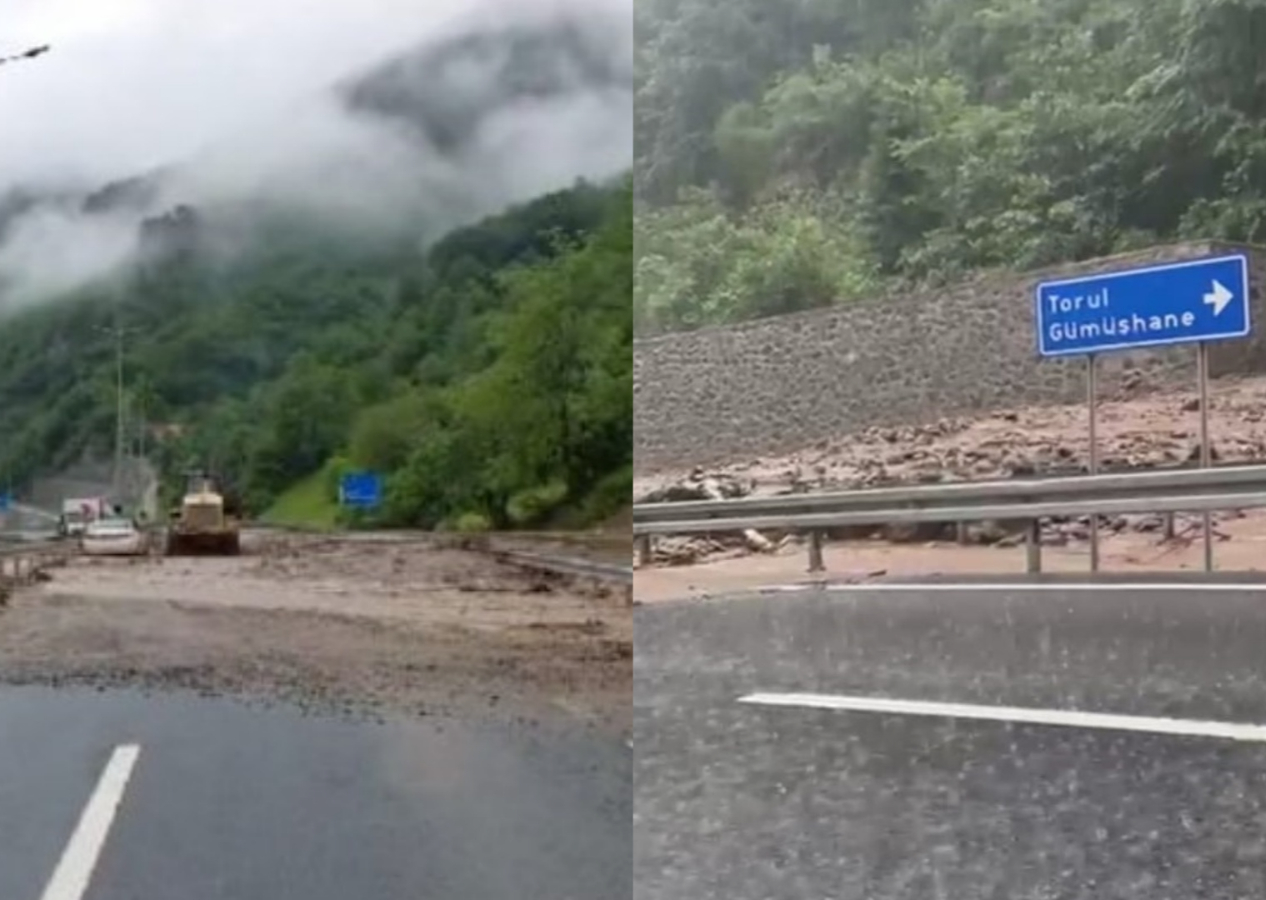 Trabzon-Gümüşhane karayolu ulaşıma kapandı! Şiddetli yağışlar sürüyor