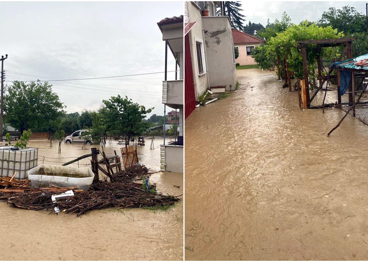 Meteoroloji sarı kodla uyarmıştı! Düzce'de kuvvetli yağış: 8 köyde evler ve ekili alanlar zarar gördü