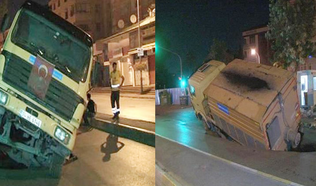 İstanbul'da yol çöktü!