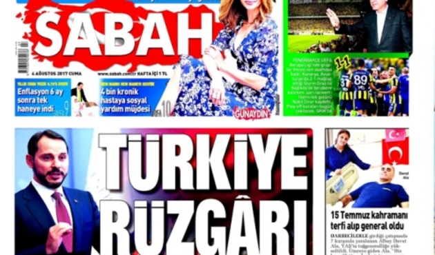 Sabah gazetesi "Türkiye rüzgarı", Hürriyet "Almanya rüzgarı" olarak gördü