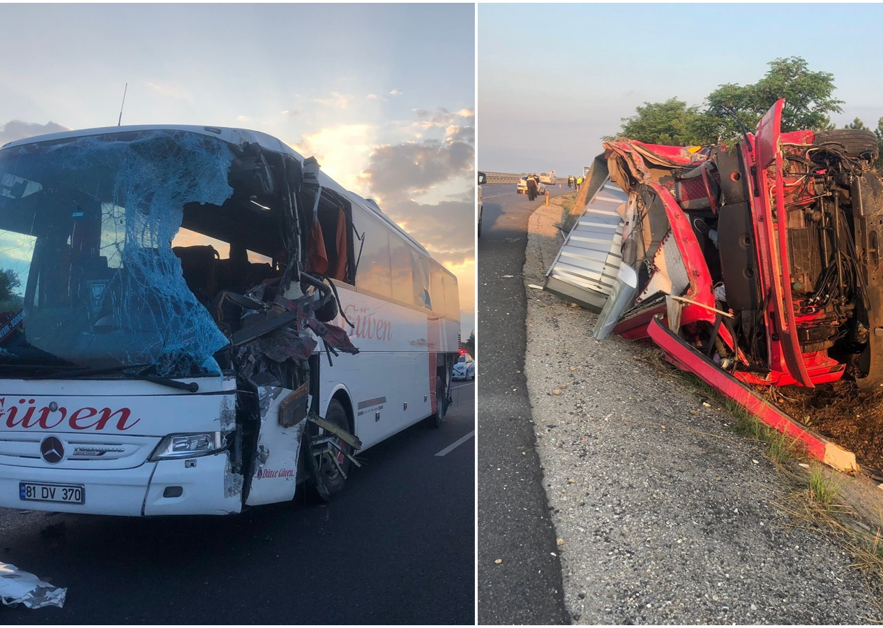 Denizli'de feci kaza! Tır, otobüsle kafa kafaya çarpıştı: 2 ölü, 6’sı ağır 20 yaralı