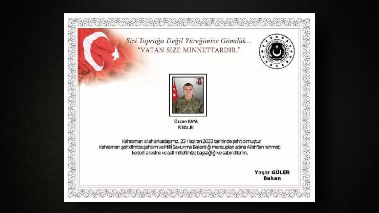 MSB acı haberi duyurdu: Taciz ateşiyle yaralanan askerimiz şehit oldu