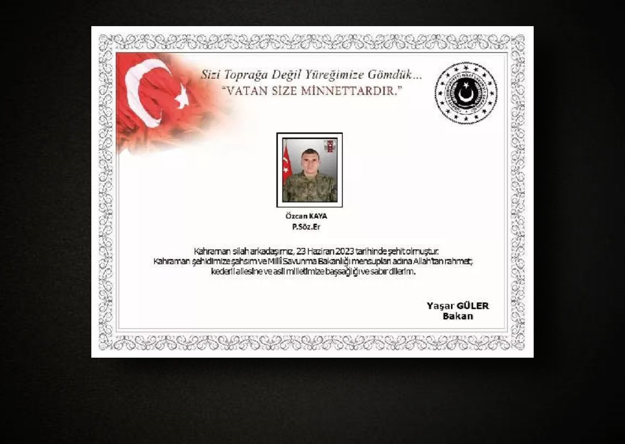 MSB acı haberi duyurdu: Taciz ateşiyle yaralanan askerimiz şehit oldu
