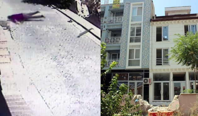 Dolap takarken camdan aşağıya böyle düştü/Video...