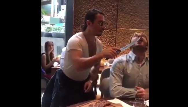 Nusret'ten Beckham'a özel şov...