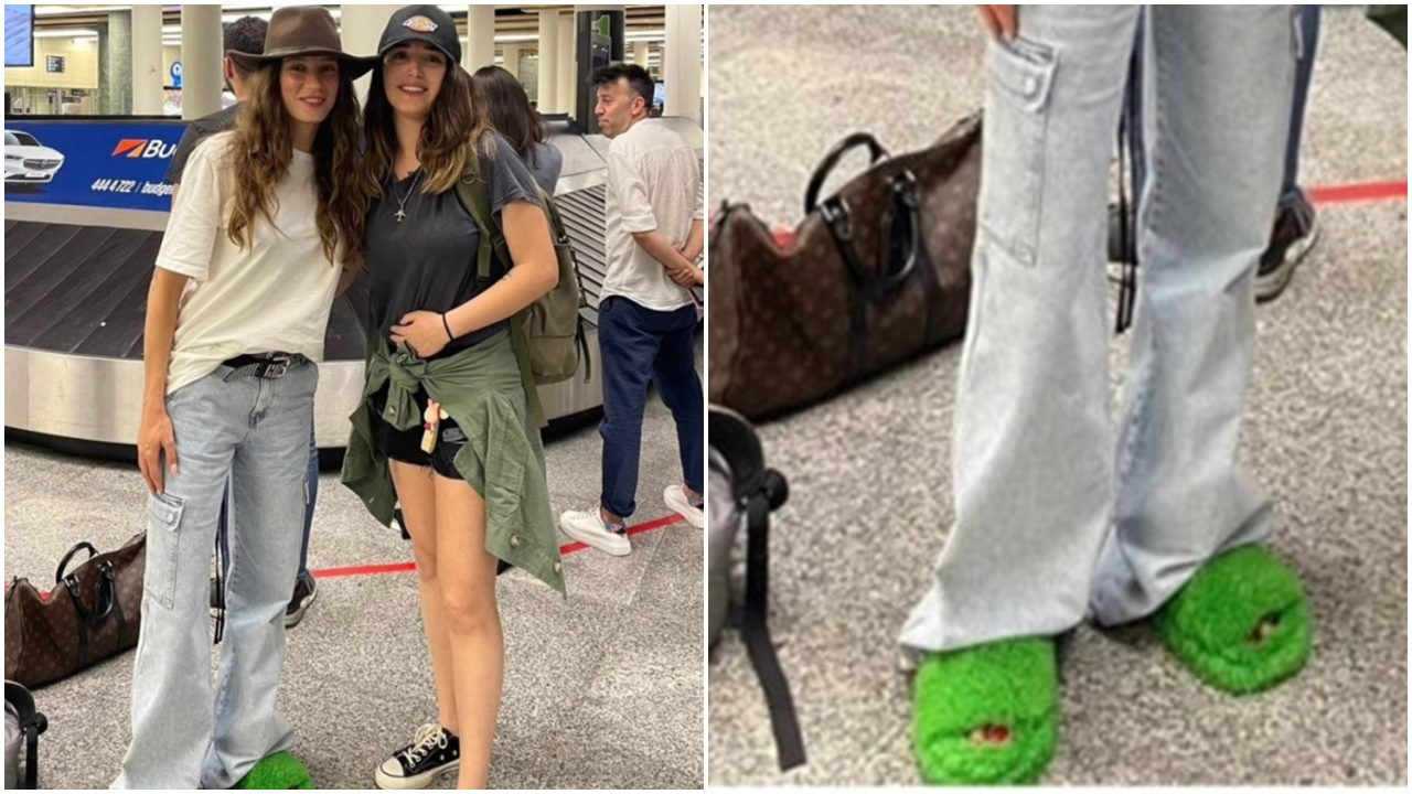 Serenay Sarıkaya'nın olay olan yeşil tüylü terliklerinin fiyatı dudak uçuklattı!