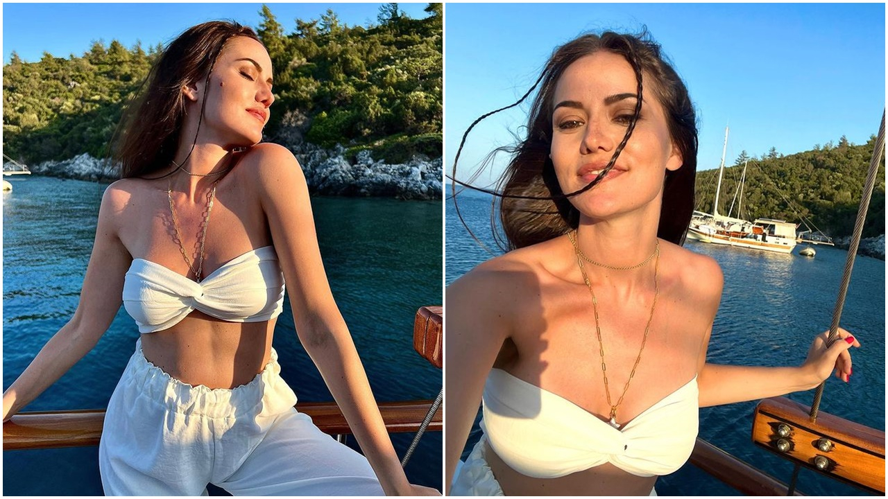 Fahriye Evcen'den yaz pozları! Güzelliğiyle büyüledi