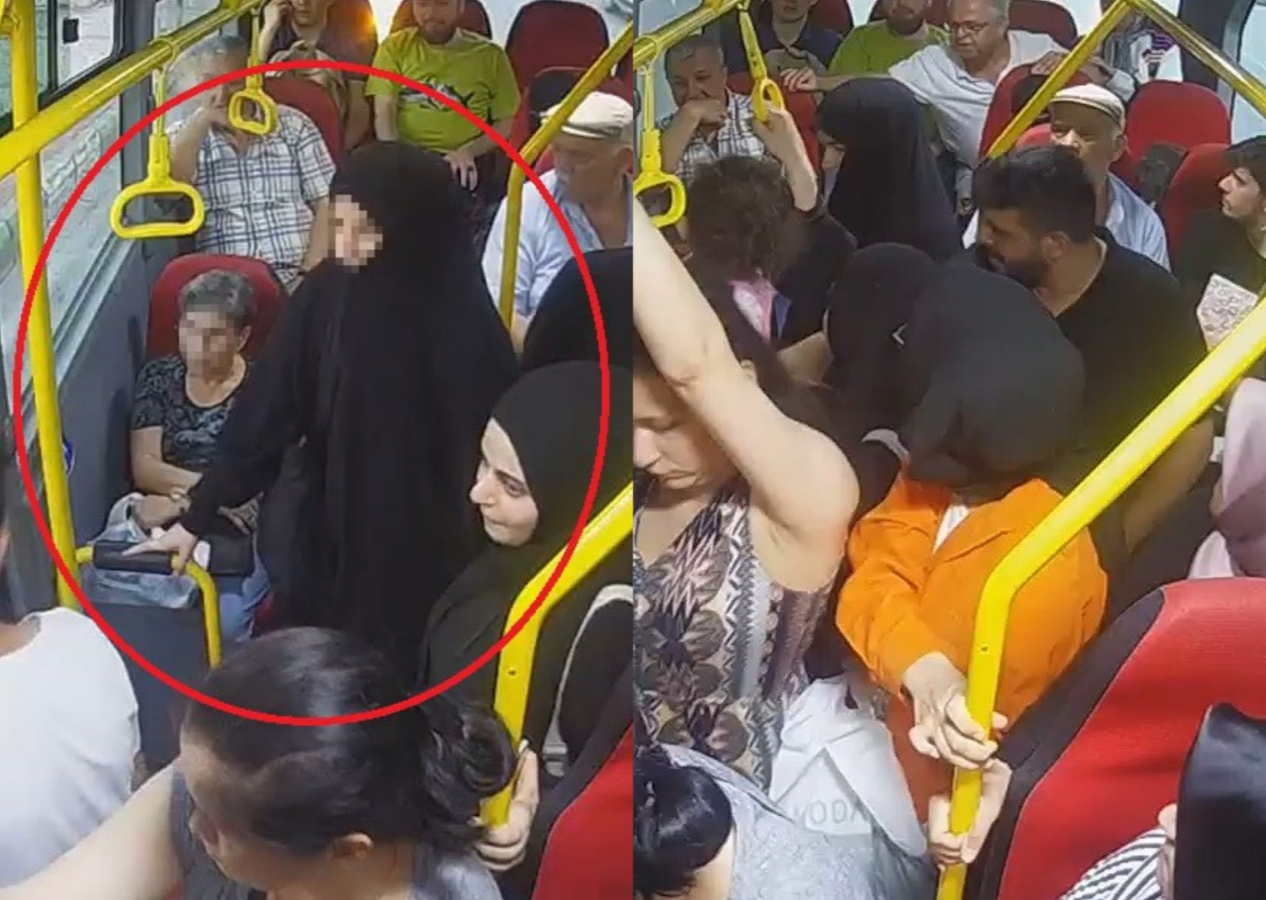 Bursa'da otobüste çarşaflı kadına 'değme bana tiksiniyorum sizden' diyen gerici kişiye yolculardan tepki!