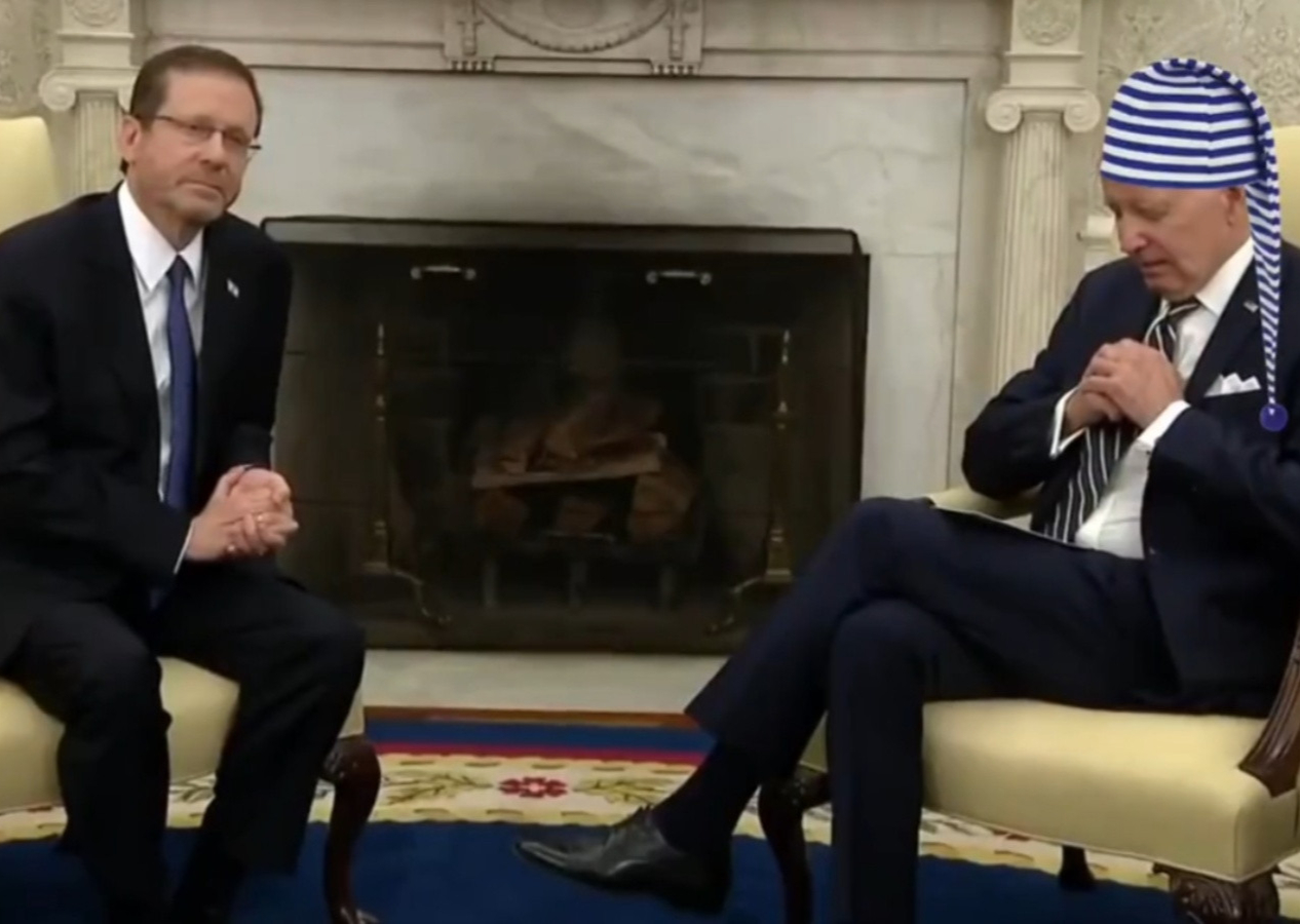 ABD Başkanı Joe Biden konuşurken uyuyakaldı! İsrail Cumhurbaşkanı Herzog şaştı kaldı... İşte o anlar
