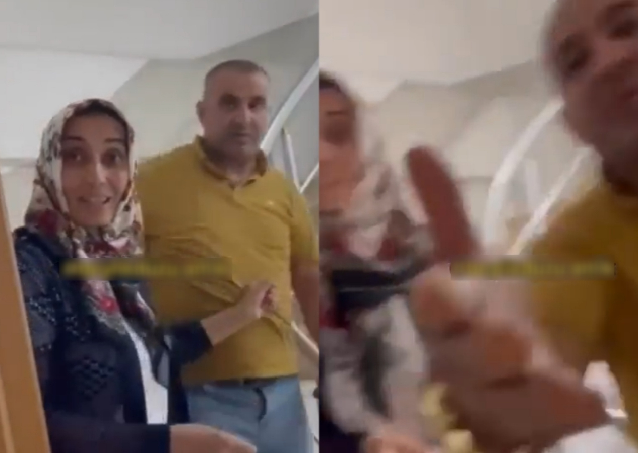 Kiracısının evini basıp küfürler savuran ev sahibi, kamerayı görünce yavru kediye dönüştü