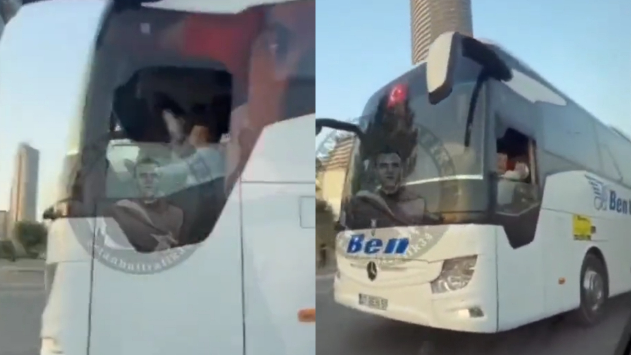Otobüs şoförü, kendisinden yol isteyen bebekli aileye saldırdı: Camdan su şişesi fırlattı