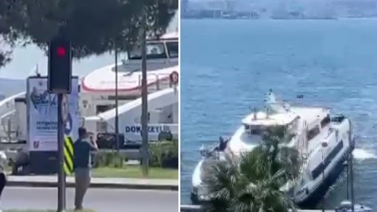 İzmir'de korku dolu anlar: Yolcu gemisi kıyıya çarptı! İşte o anlar...