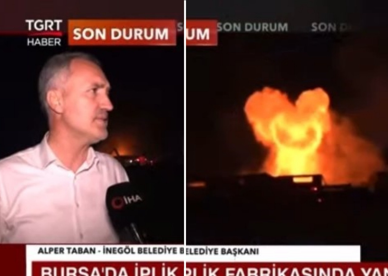 Bursa'da 10 ayrı fabrikada yangın! Canlı yayında fabrika böyle patladı...