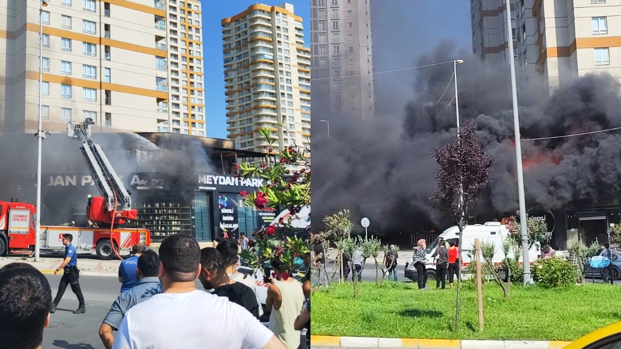 Açılışı yapılmayan AVM’nin çatısı alev alev yandı!