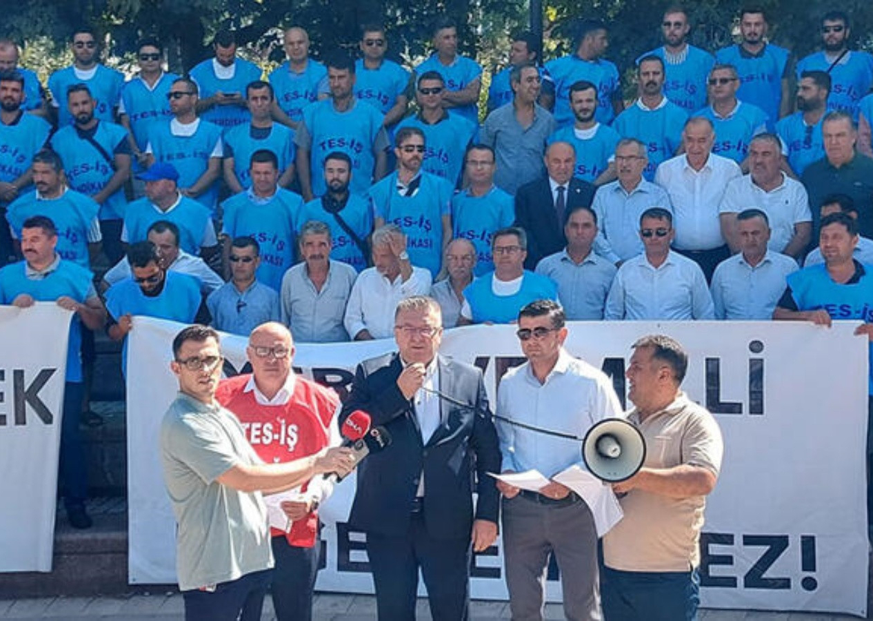 Akbelen maden sahası çalışanlarından TBMM önünde eylem: Ekmeğimize sahip çıkabilmek için buradayız!