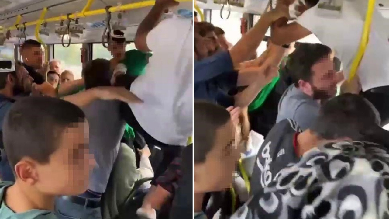 Metrobüste peş peşe 'uçan tekmeler'! O anlar saniye saniye kamerada...