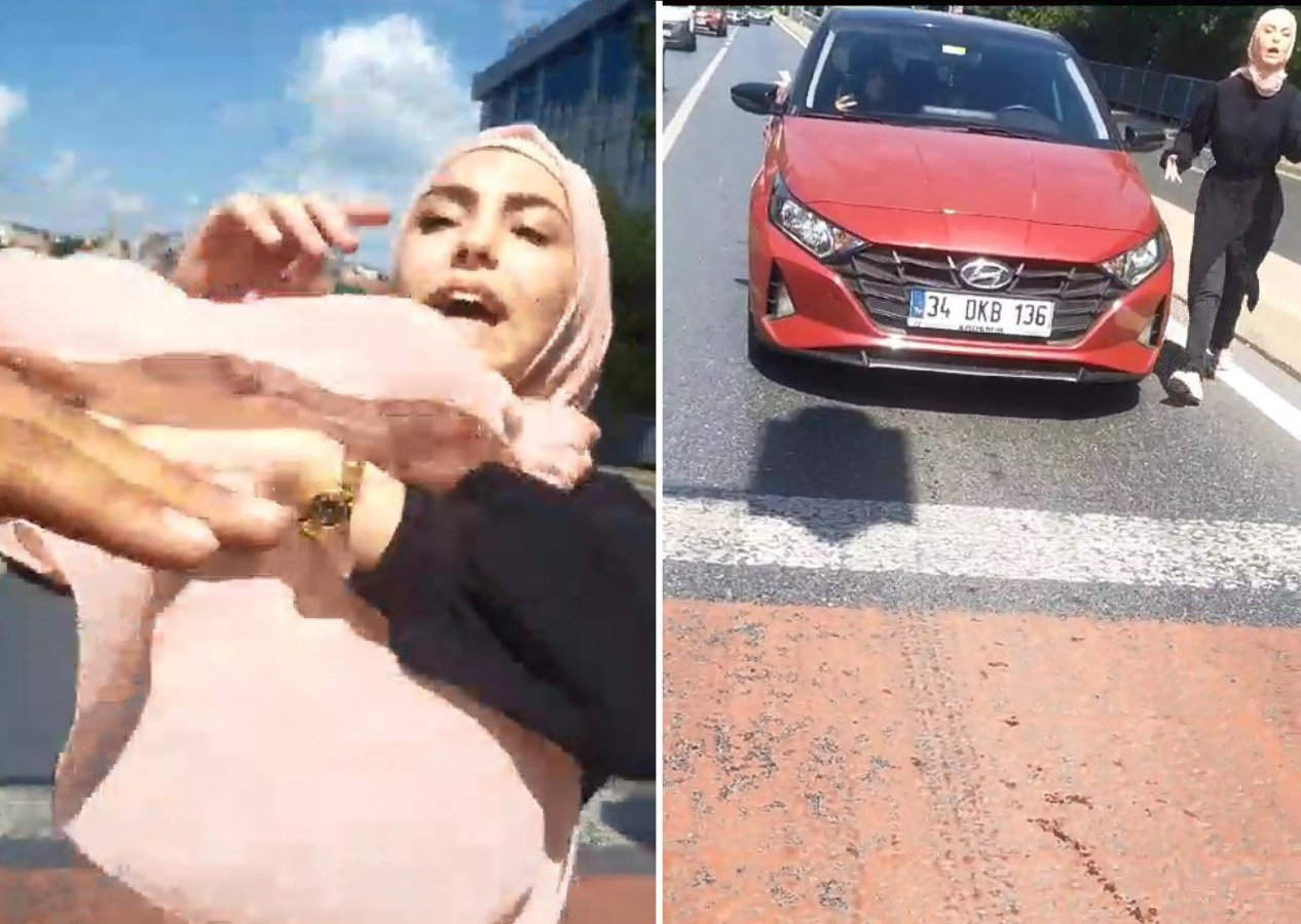 Hem suçlu hem güçlü! Kazaya neden olan yabancı uyruklu kadın, sürücüye böyle saldırdı!
