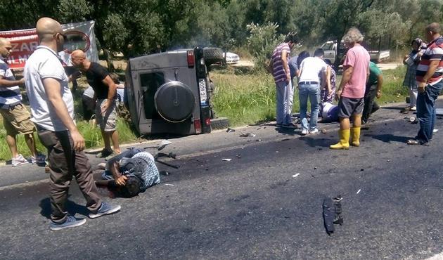 Bursa'da kamyonet ile cip çarpıştı!
