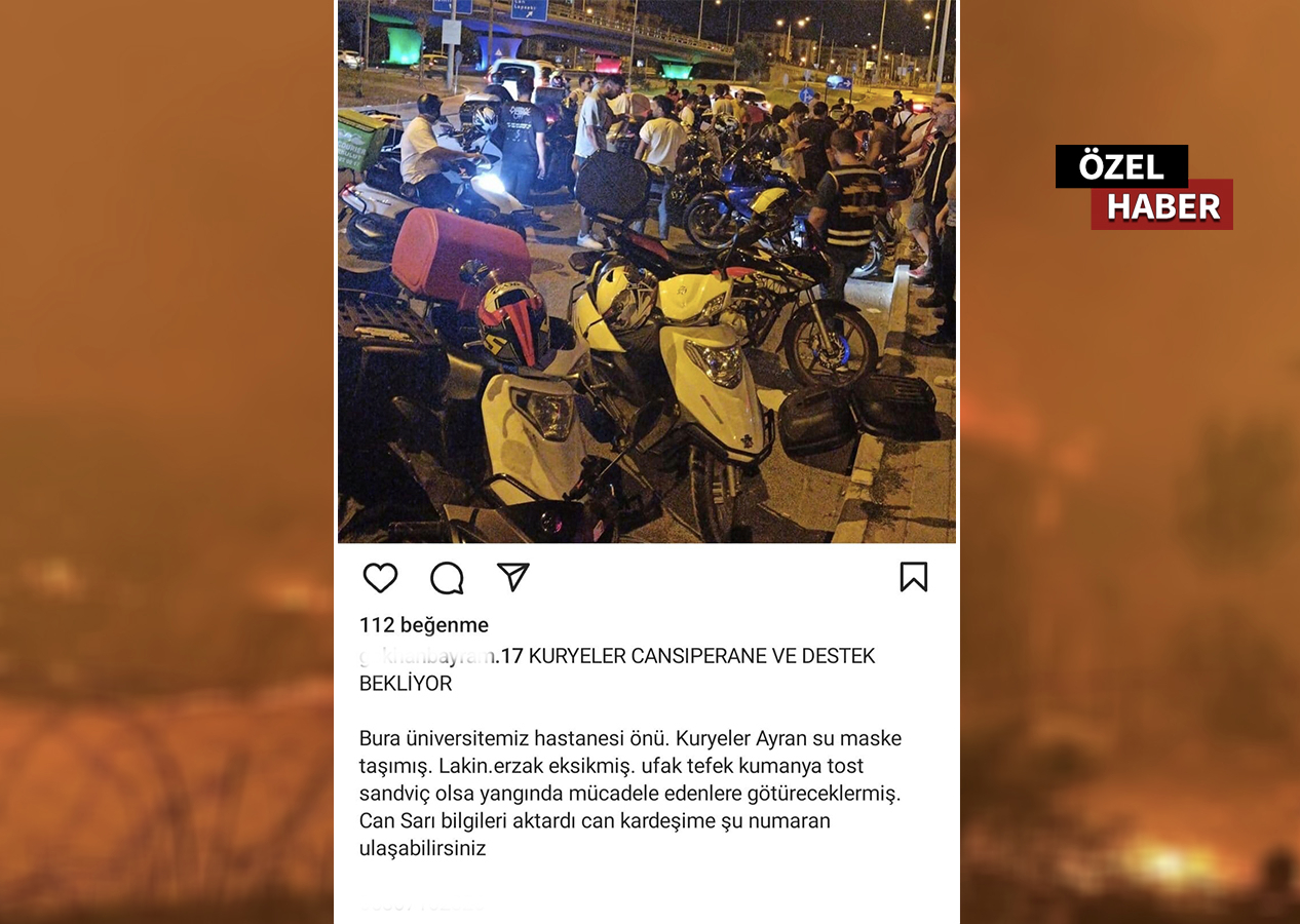 Çanakkale cehennemi! Yangın alanında motorcular seferber oldu!