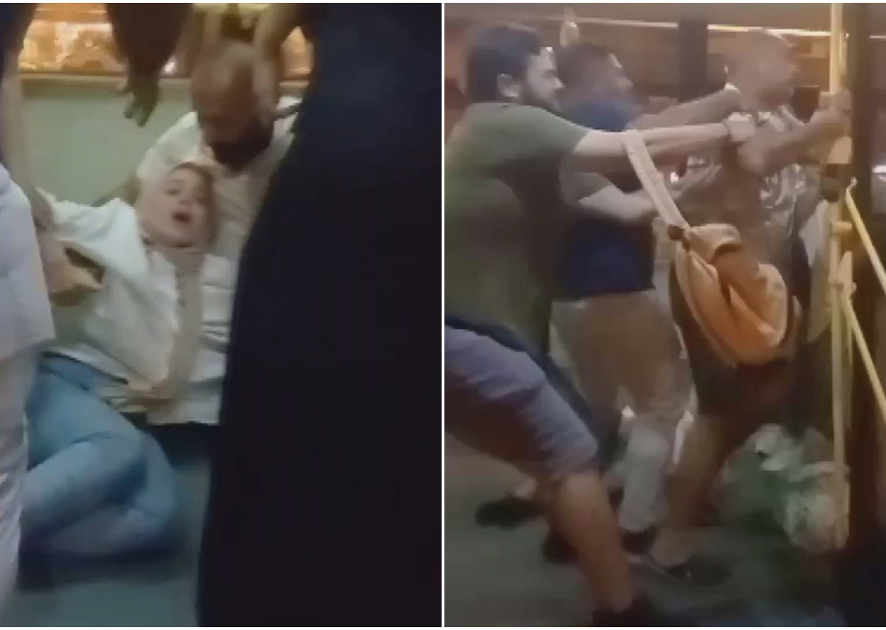 Bebekli kadına saldırdı! Otobüsten yaka paça indirildi: O anlar kamerada